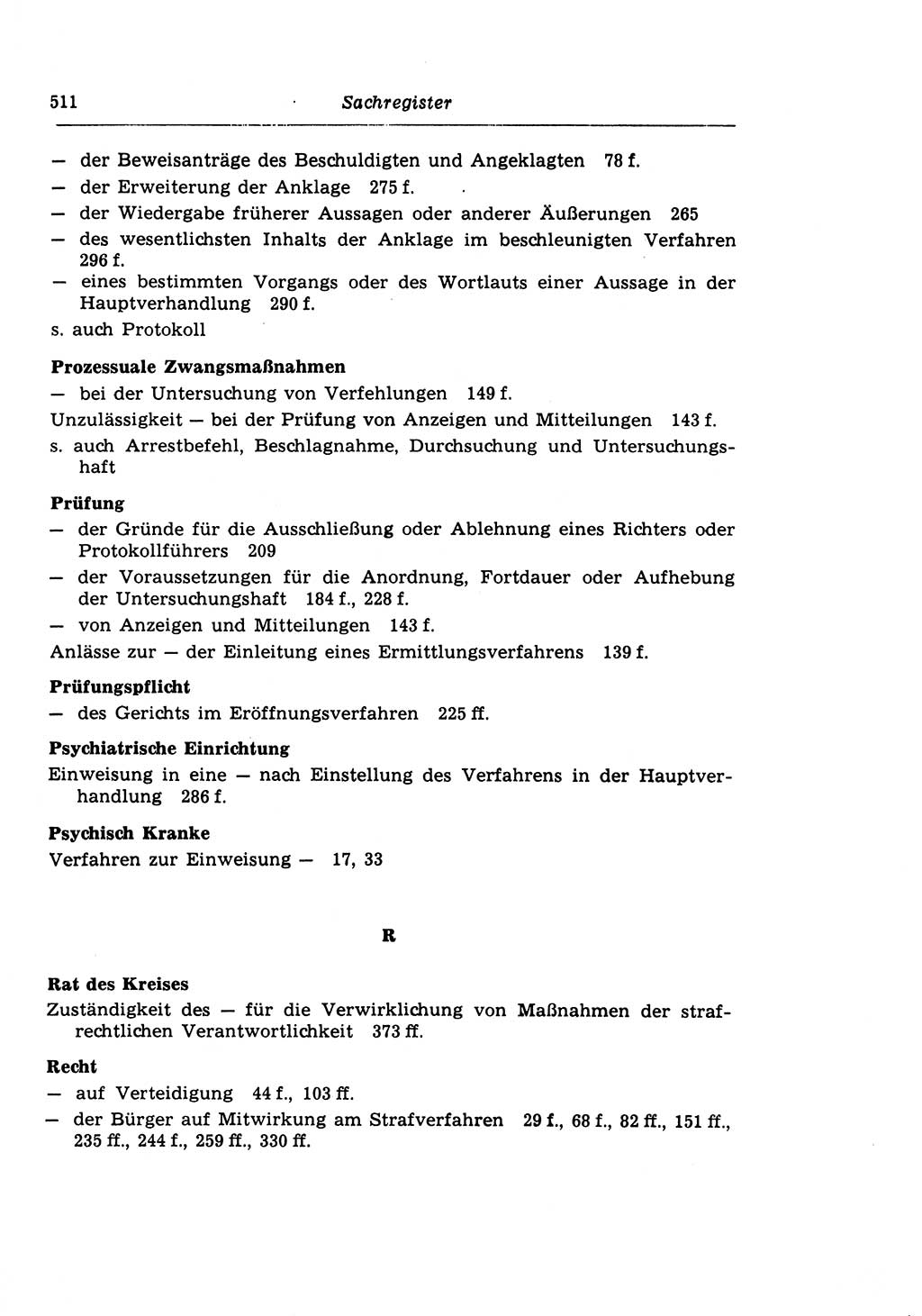 Strafprozeßrecht der DDR (Deutsche Demokratische Republik), Lehrkommentar zur Strafprozeßordnung (StPO) 1968, Seite 511 (Strafprozeßr. DDR Lehrkomm. StPO 19688, S. 511)
