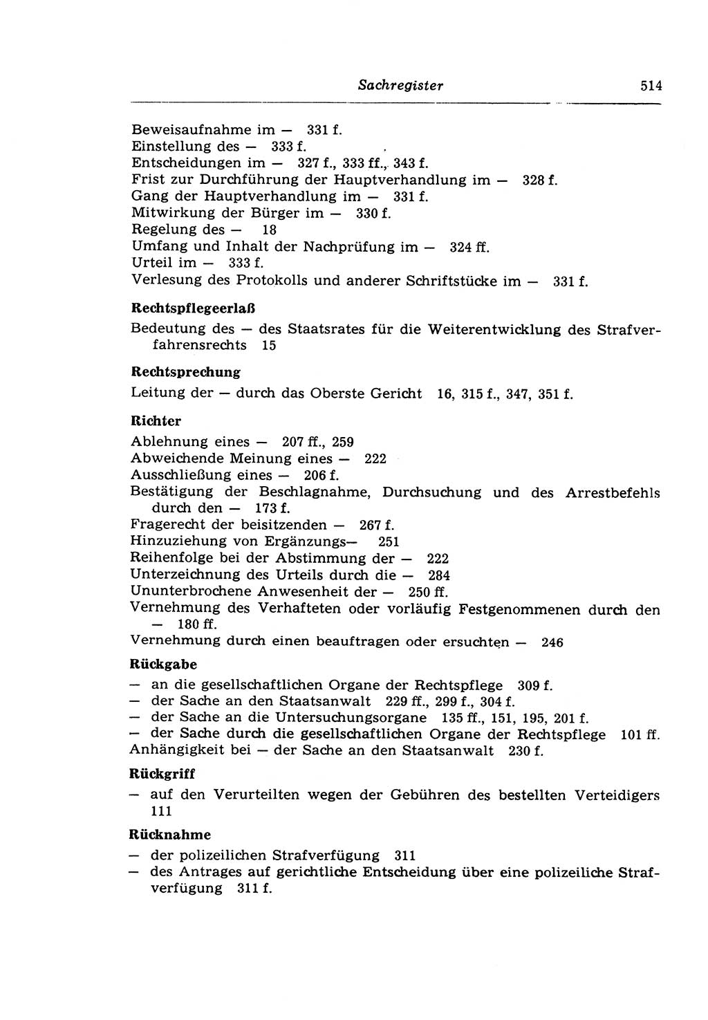 Strafprozeßrecht der DDR (Deutsche Demokratische Republik), Lehrkommentar zur Strafprozeßordnung (StPO) 1968, Seite 514 (Strafprozeßr. DDR Lehrkomm. StPO 19688, S. 514)