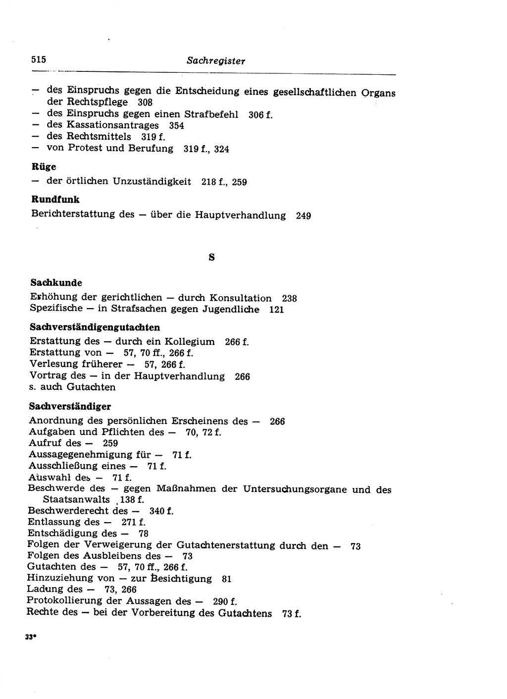 Strafprozeßrecht der DDR (Deutsche Demokratische Republik), Lehrkommentar zur Strafprozeßordnung (StPO) 1968, Seite 515 (Strafprozeßr. DDR Lehrkomm. StPO 19688, S. 515)