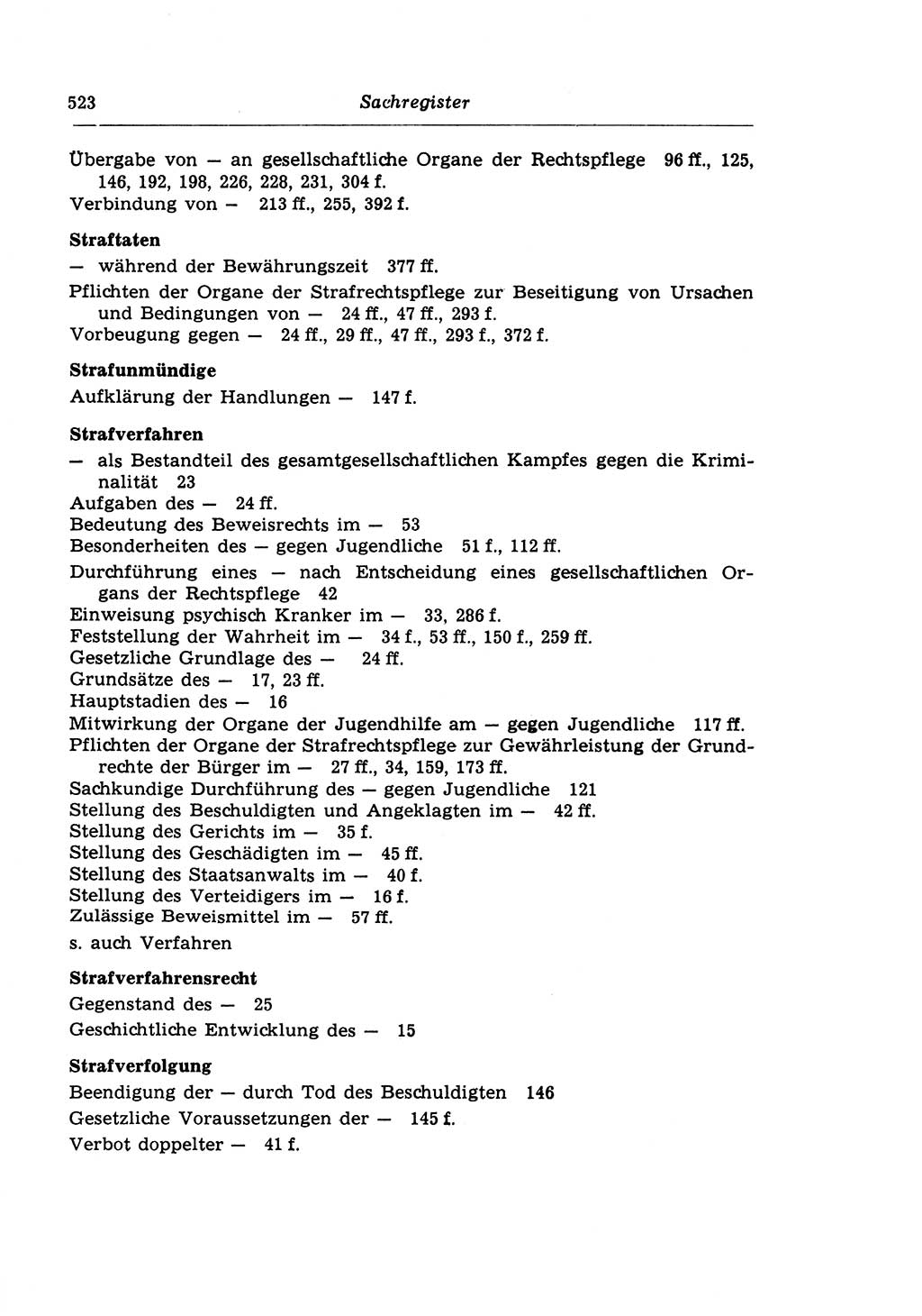 Strafprozeßrecht der DDR (Deutsche Demokratische Republik), Lehrkommentar zur Strafprozeßordnung (StPO) 1968, Seite 523 (Strafprozeßr. DDR Lehrkomm. StPO 19688, S. 523)