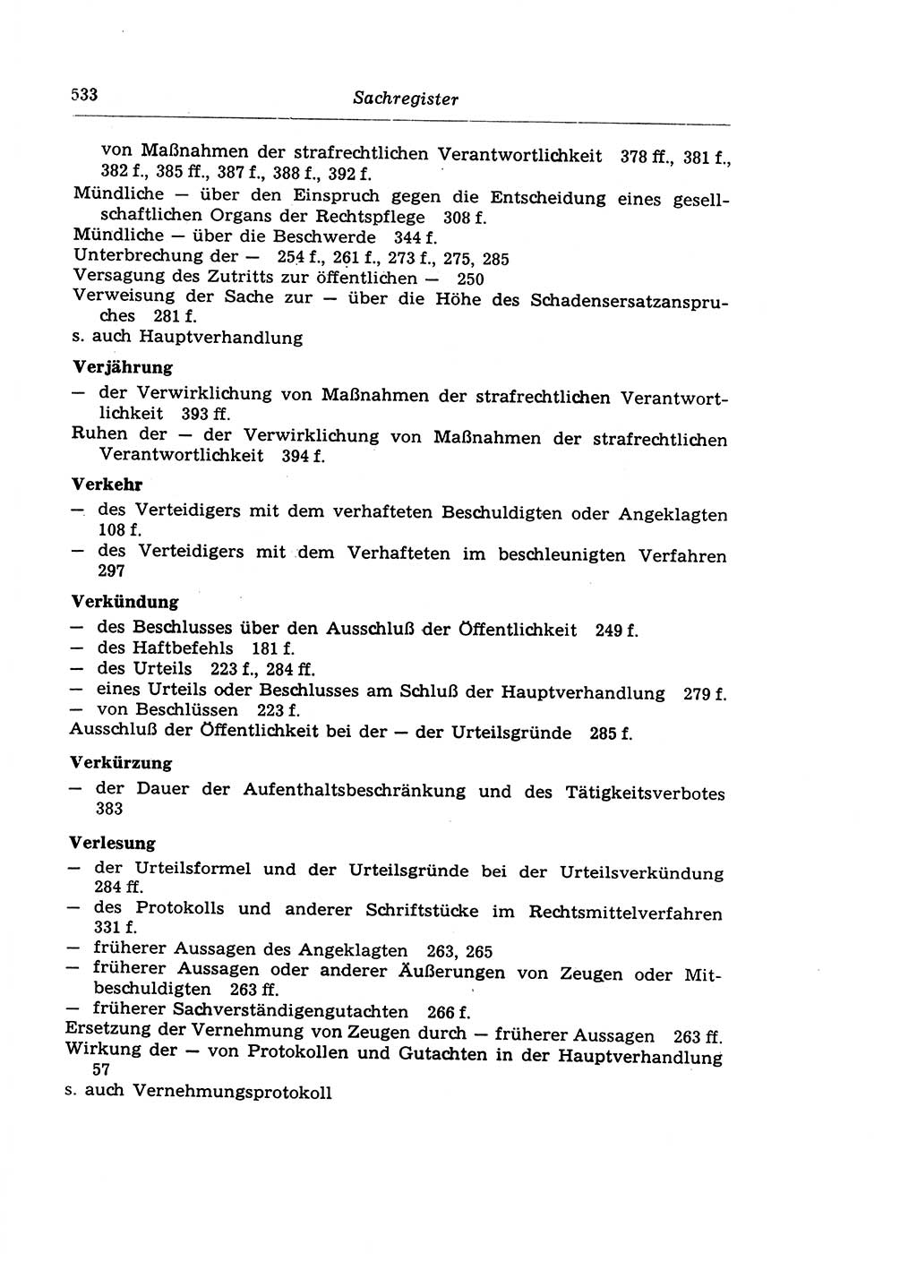 Strafprozeßrecht der DDR (Deutsche Demokratische Republik), Lehrkommentar zur Strafprozeßordnung (StPO) 1968, Seite 533 (Strafprozeßr. DDR Lehrkomm. StPO 19688, S. 533)