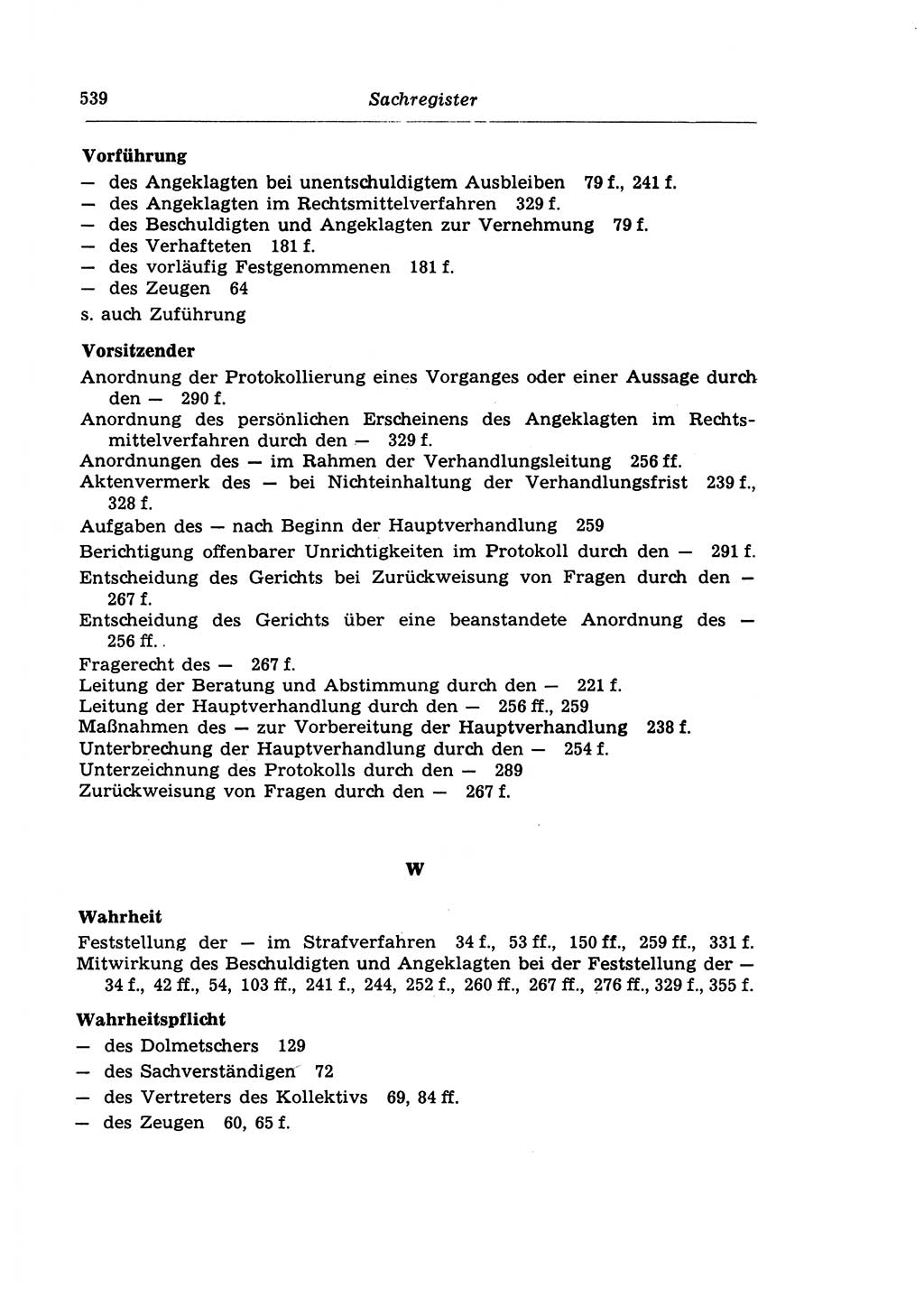 Strafprozeßrecht der DDR (Deutsche Demokratische Republik), Lehrkommentar zur Strafprozeßordnung (StPO) 1968, Seite 539 (Strafprozeßr. DDR Lehrkomm. StPO 19688, S. 539)