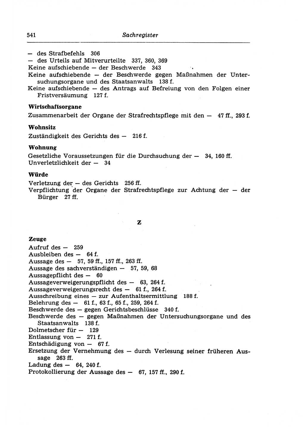 Strafprozeßrecht der DDR (Deutsche Demokratische Republik), Lehrkommentar zur Strafprozeßordnung (StPO) 1968, Seite 541 (Strafprozeßr. DDR Lehrkomm. StPO 19688, S. 541)