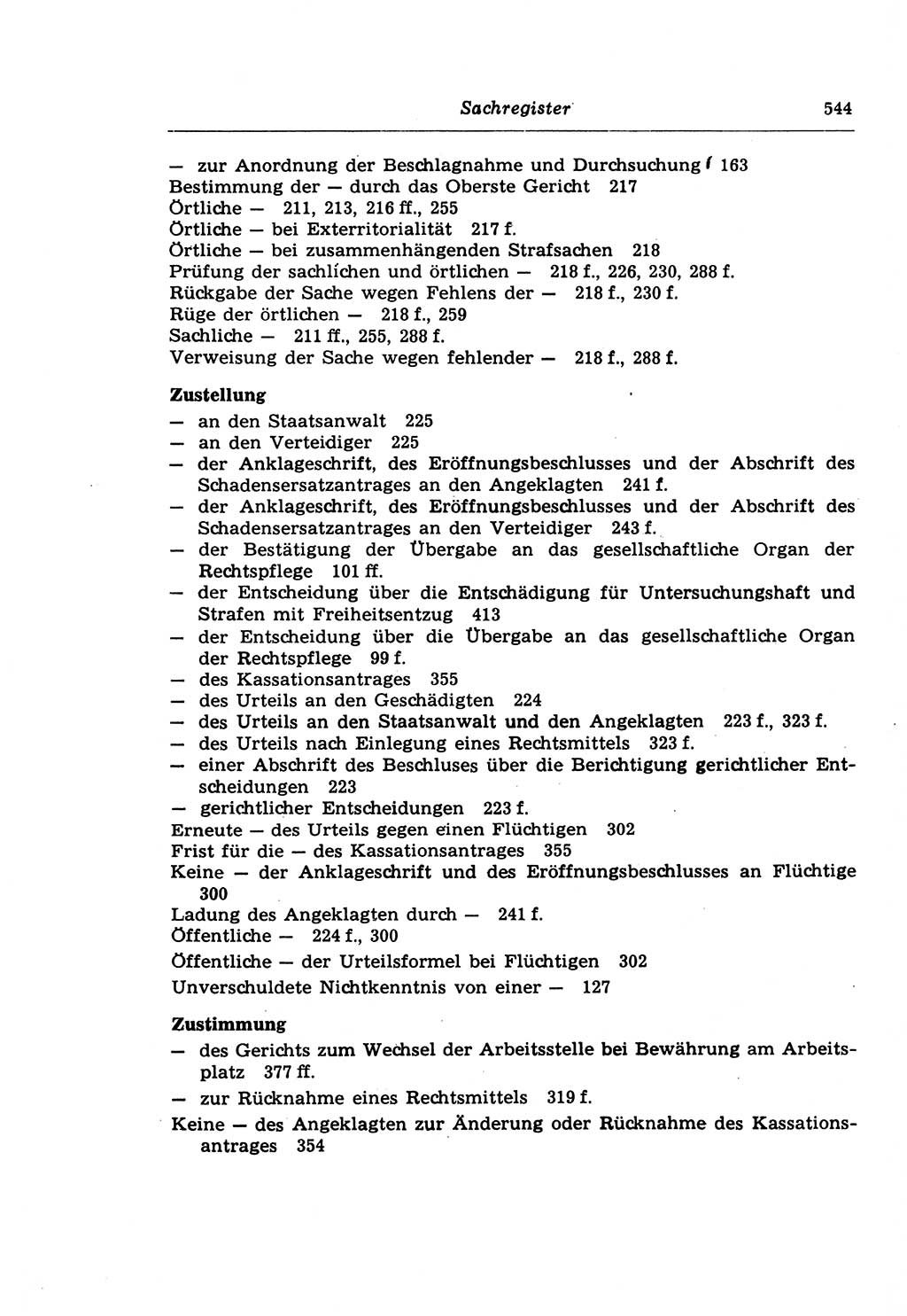 Strafprozeßrecht der DDR (Deutsche Demokratische Republik), Lehrkommentar zur Strafprozeßordnung (StPO) 1968, Seite 544 (Strafprozeßr. DDR Lehrkomm. StPO 19688, S. 544)