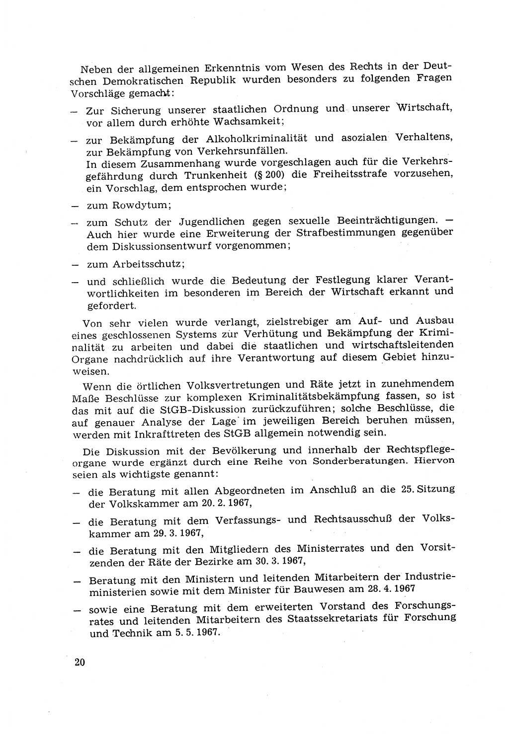 Strafrecht [Deutsche Demokratische Republik (DDR)] 1968, Seite 20 (Strafr. DDR 1968, S. 20)