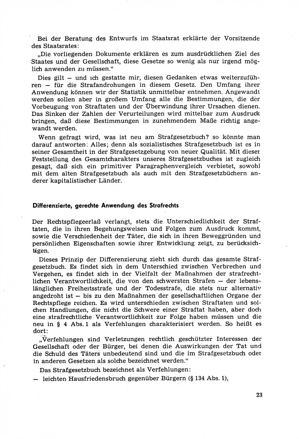 Strafrecht [Deutsche Demokratische Republik (DDR)] 1968, Seite 23 (Strafr. DDR 1968, S. 23)