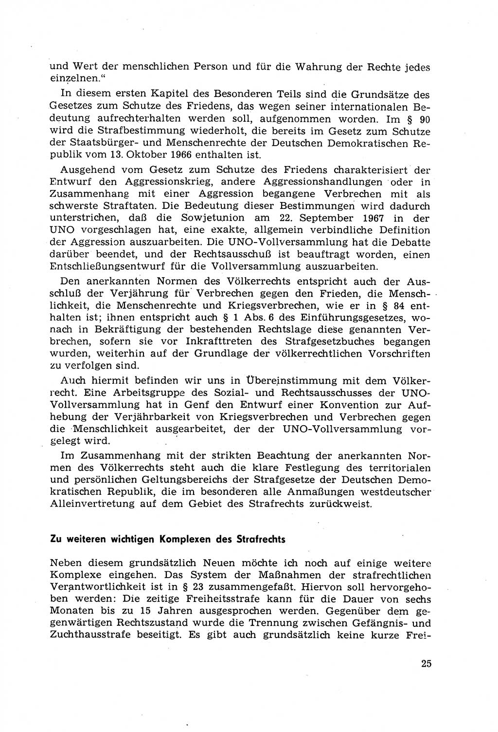 Strafrecht [Deutsche Demokratische Republik (DDR)] 1968, Seite 25 (Strafr. DDR 1968, S. 25)