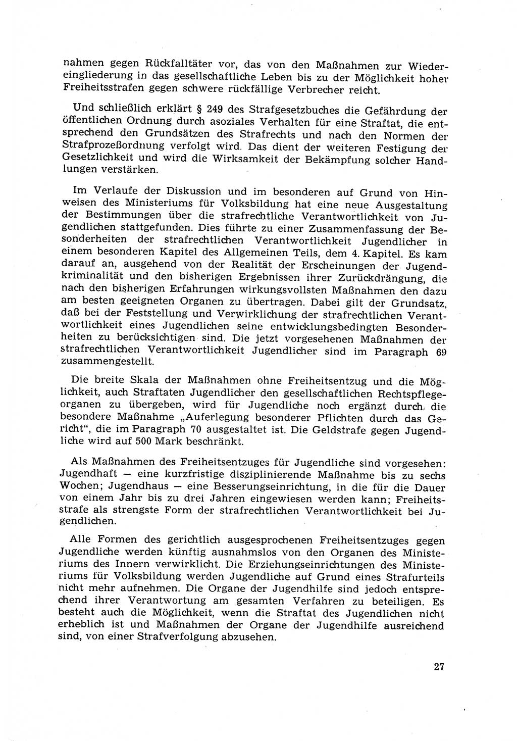 Strafrecht [Deutsche Demokratische Republik (DDR)] 1968, Seite 27 (Strafr. DDR 1968, S. 27)