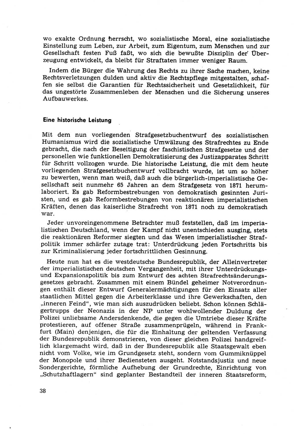 Strafrecht [Deutsche Demokratische Republik (DDR)] 1968, Seite 38 (Strafr. DDR 1968, S. 38)