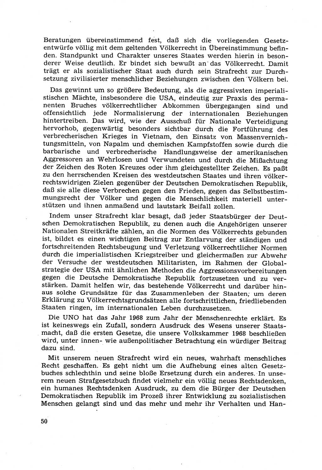 Strafrecht [Deutsche Demokratische Republik (DDR)] 1968, Seite 50 (Strafr. DDR 1968, S. 50)