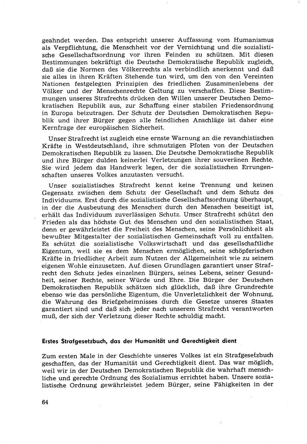 Strafrecht [Deutsche Demokratische Republik (DDR)] 1968, Seite 64 (Strafr. DDR 1968, S. 64)