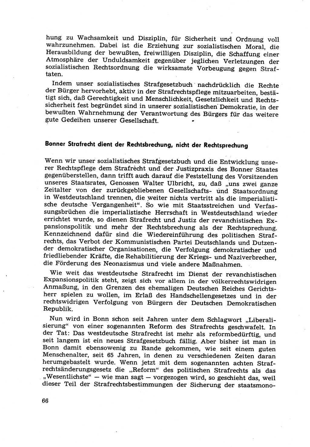 Strafrecht [Deutsche Demokratische Republik (DDR)] 1968, Seite 66 (Strafr. DDR 1968, S. 66)