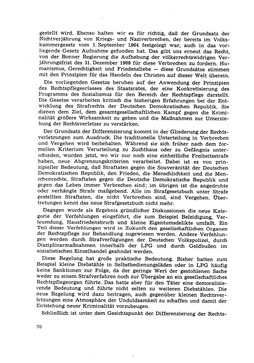 Strafrecht [Deutsche Demokratische Republik (DDR)] 1968, Seite 70 (Strafr. DDR 1968, S. 70)