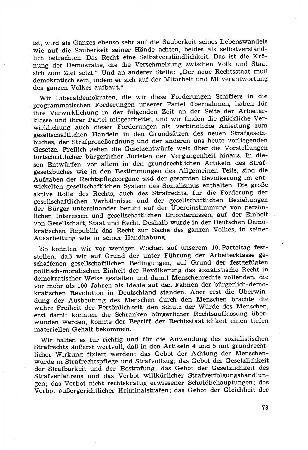Strafrecht [Deutsche Demokratische Republik (DDR)] 1968, Seite 73 (Strafr. DDR 1968, S. 73)