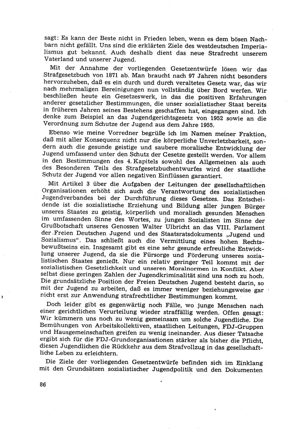 Strafrecht [Deutsche Demokratische Republik (DDR)] 1968, Seite 86 (Strafr. DDR 1968, S. 86)