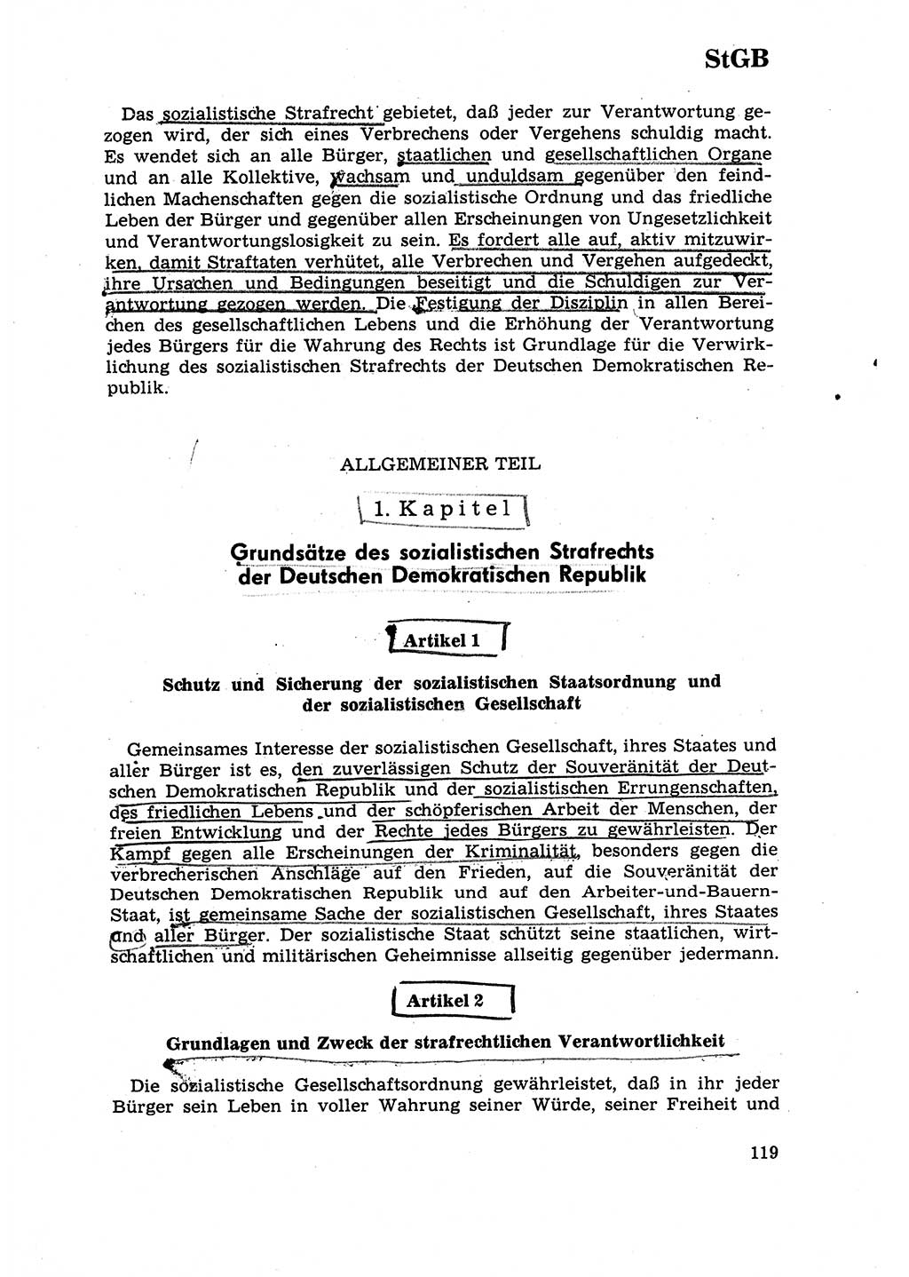 Strafrecht [Deutsche Demokratische Republik (DDR)] 1968, Seite 119 (Strafr. DDR 1968, S. 119)