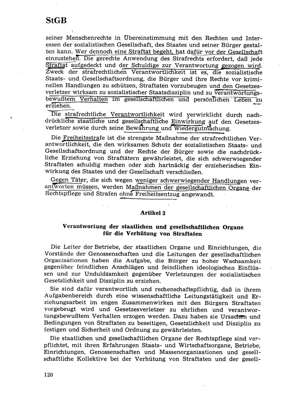 Strafrecht [Deutsche Demokratische Republik (DDR)] 1968, Seite 120 (Strafr. DDR 1968, S. 120)