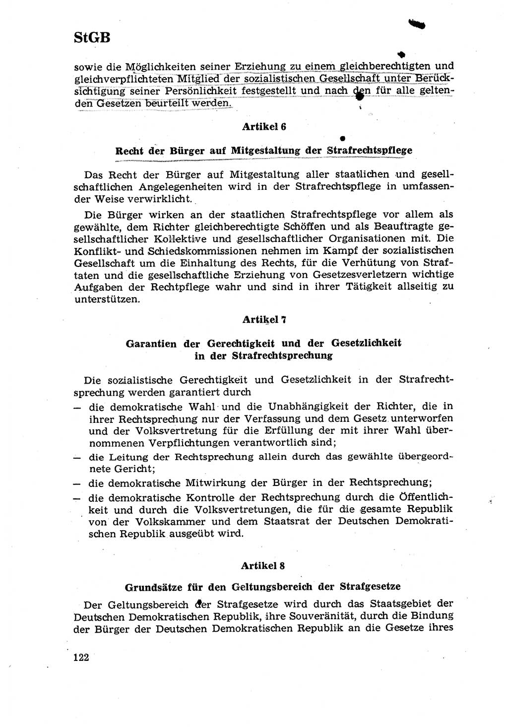 Strafrecht [Deutsche Demokratische Republik (DDR)] 1968, Seite 122 (Strafr. DDR 1968, S. 122)