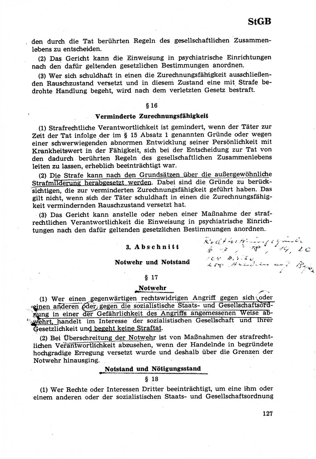 Strafrecht [Deutsche Demokratische Republik (DDR)] 1968, Seite 127 (Strafr. DDR 1968, S. 127)