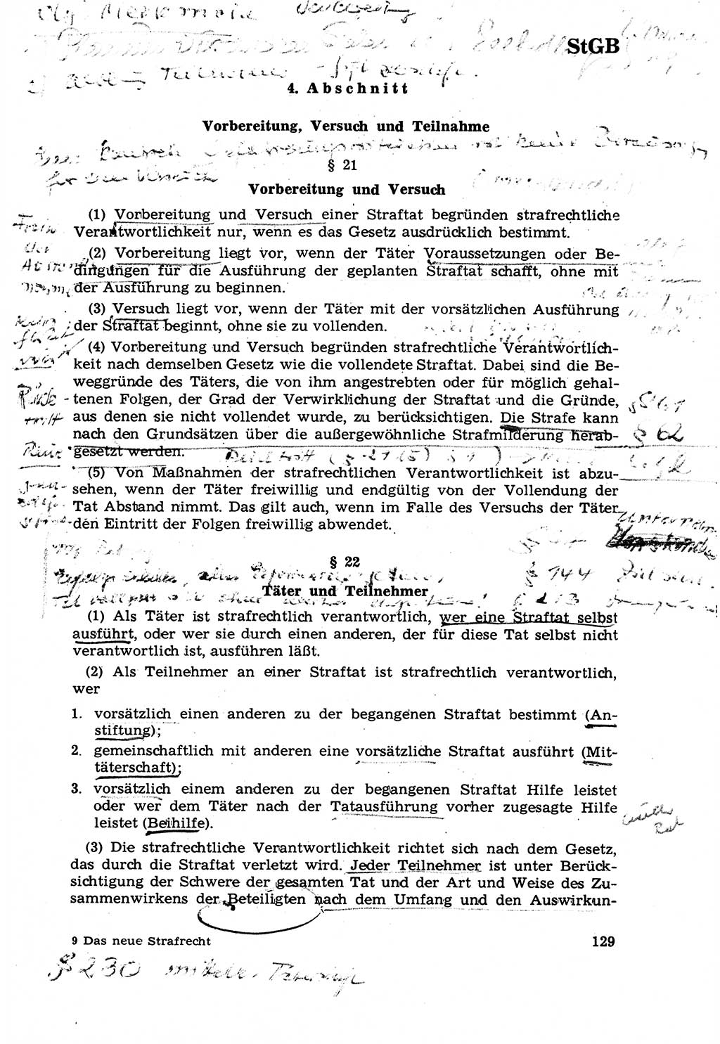 Strafrecht [Deutsche Demokratische Republik (DDR)] 1968, Seite 129 (Strafr. DDR 1968, S. 129)