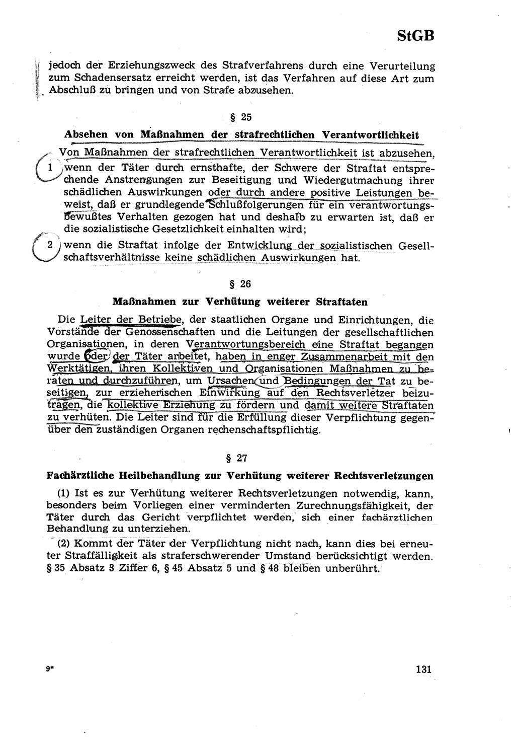 Strafrecht [Deutsche Demokratische Republik (DDR)] 1968, Seite 131 (Strafr. DDR 1968, S. 131)