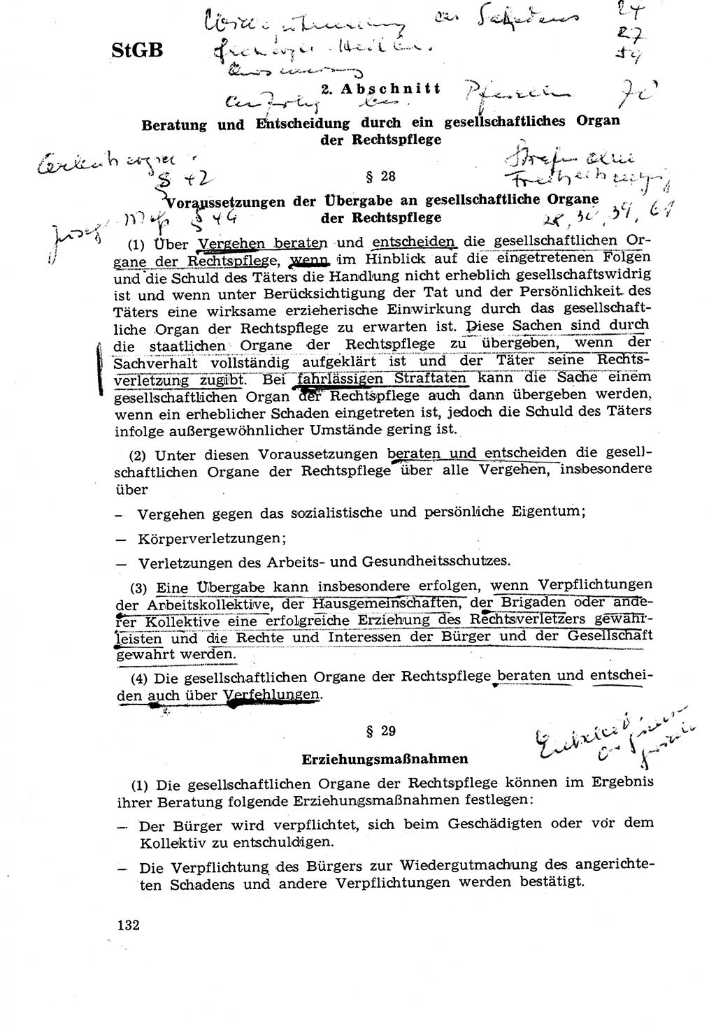 Strafrecht [Deutsche Demokratische Republik (DDR)] 1968, Seite 132 (Strafr. DDR 1968, S. 132)