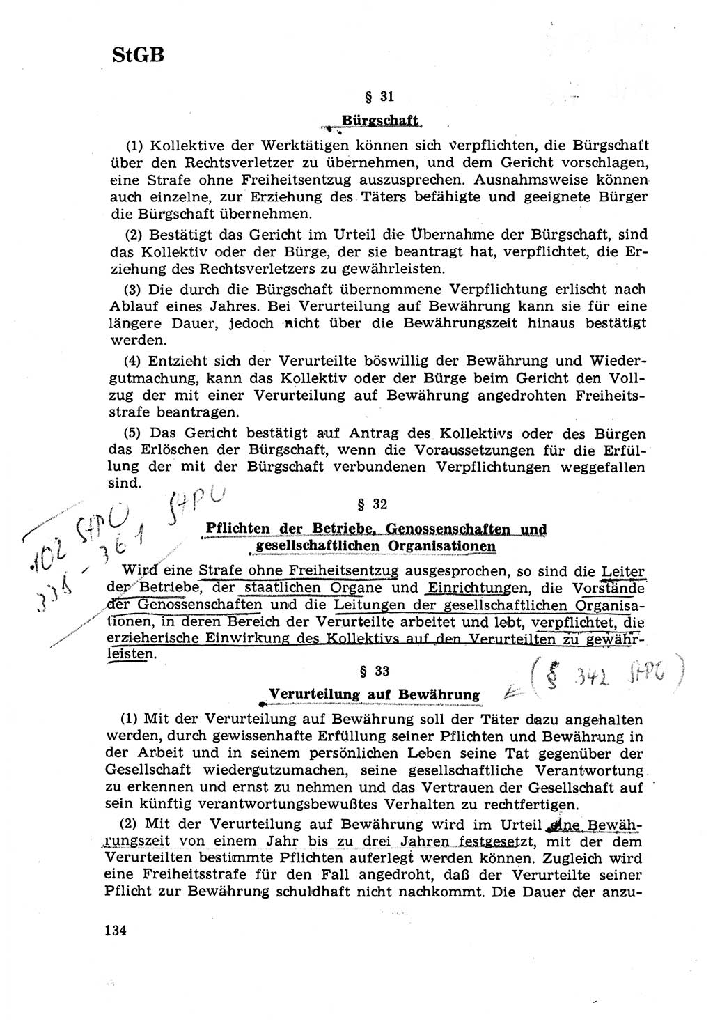 Strafrecht [Deutsche Demokratische Republik (DDR)] 1968, Seite 134 (Strafr. DDR 1968, S. 134)