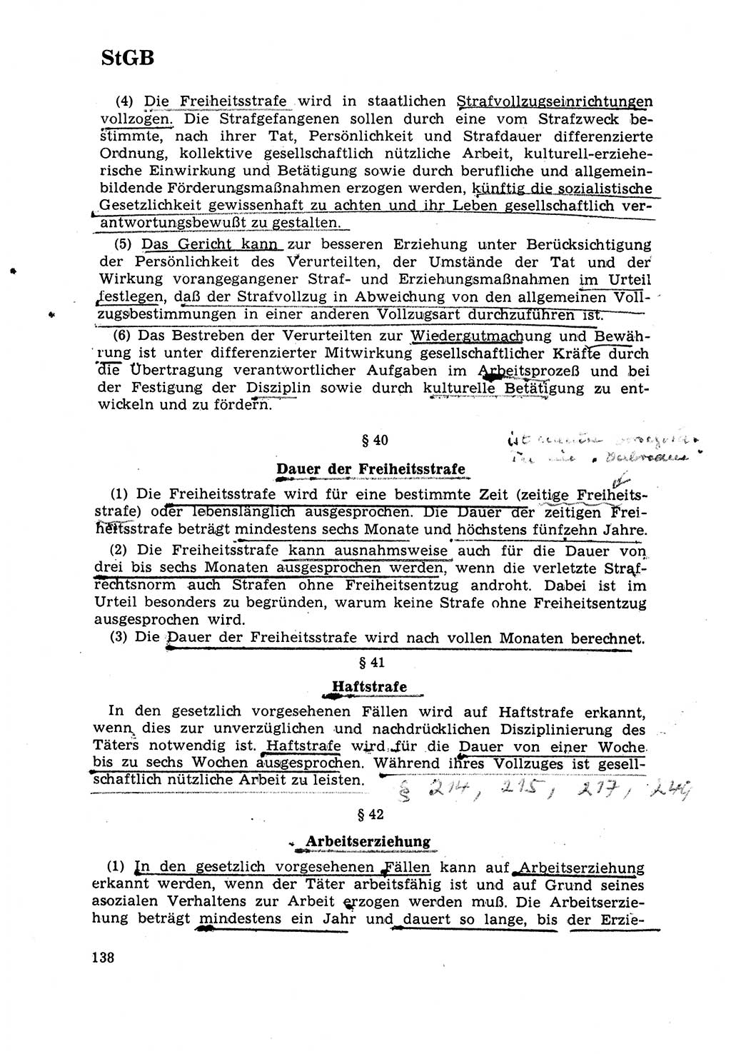 Strafrecht [Deutsche Demokratische Republik (DDR)] 1968, Seite 138 (Strafr. DDR 1968, S. 138)