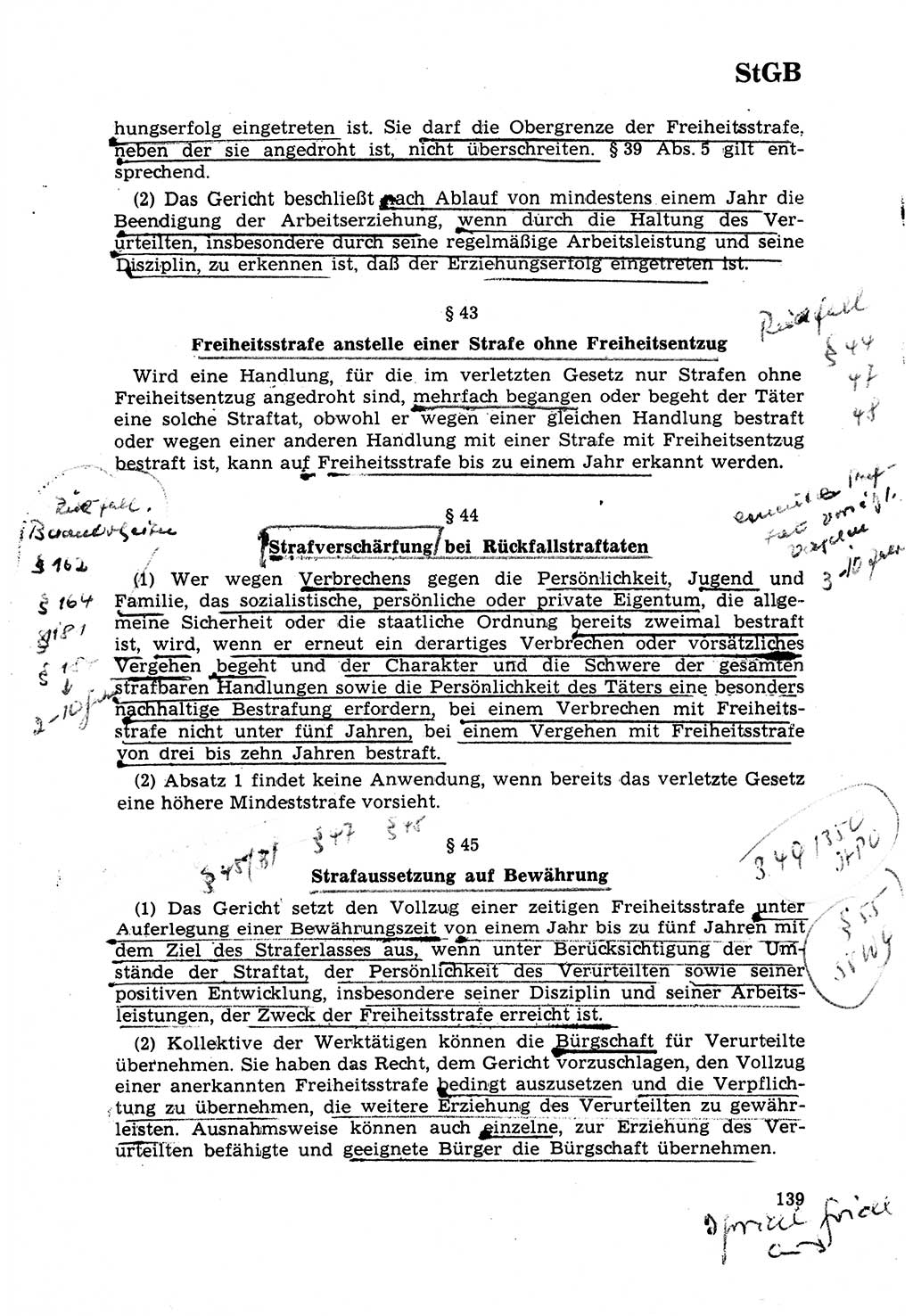 Strafrecht [Deutsche Demokratische Republik (DDR)] 1968, Seite 139 (Strafr. DDR 1968, S. 139)