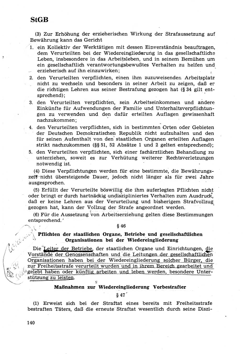 Strafrecht [Deutsche Demokratische Republik (DDR)] 1968, Seite 140 (Strafr. DDR 1968, S. 140)