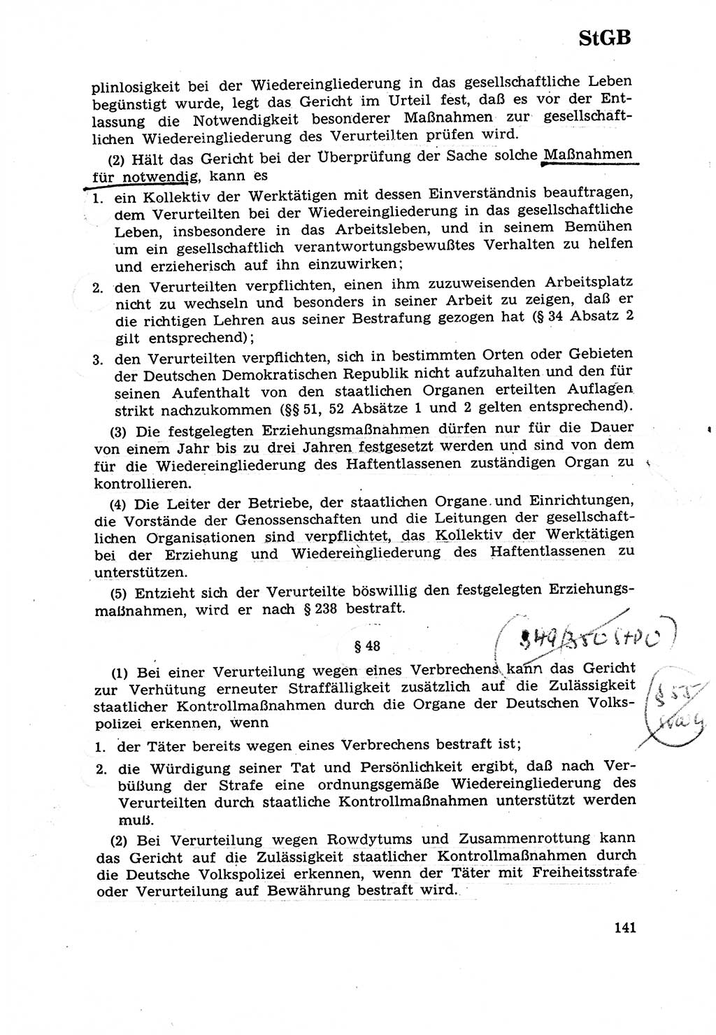Strafrecht [Deutsche Demokratische Republik (DDR)] 1968, Seite 141 (Strafr. DDR 1968, S. 141)