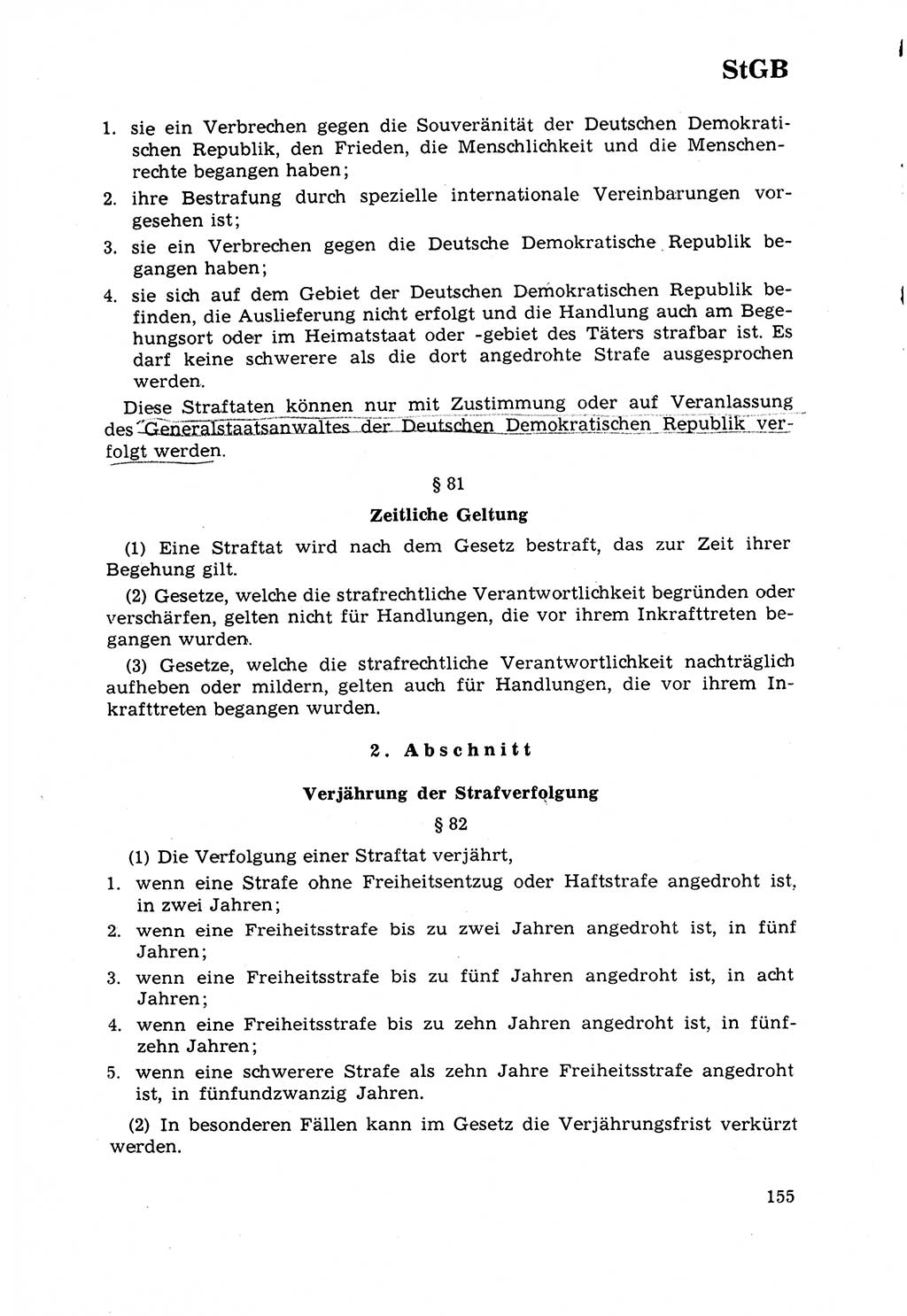 Strafrecht [Deutsche Demokratische Republik (DDR)] 1968, Seite 155 (Strafr. DDR 1968, S. 155)