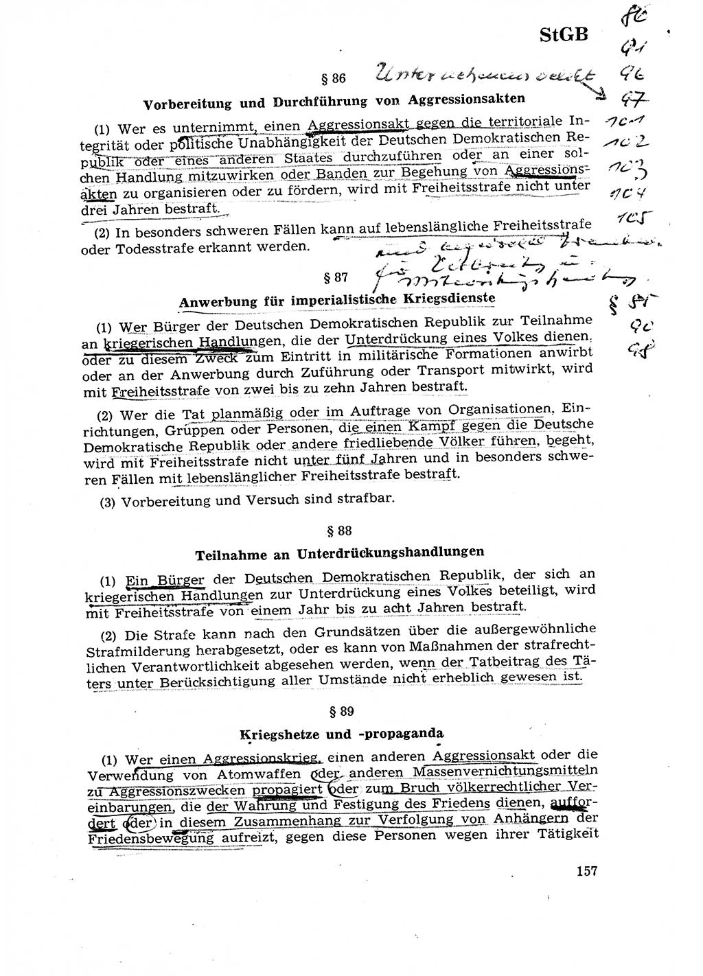 Strafrecht [Deutsche Demokratische Republik (DDR)] 1968, Seite 157 (Strafr. DDR 1968, S. 157)