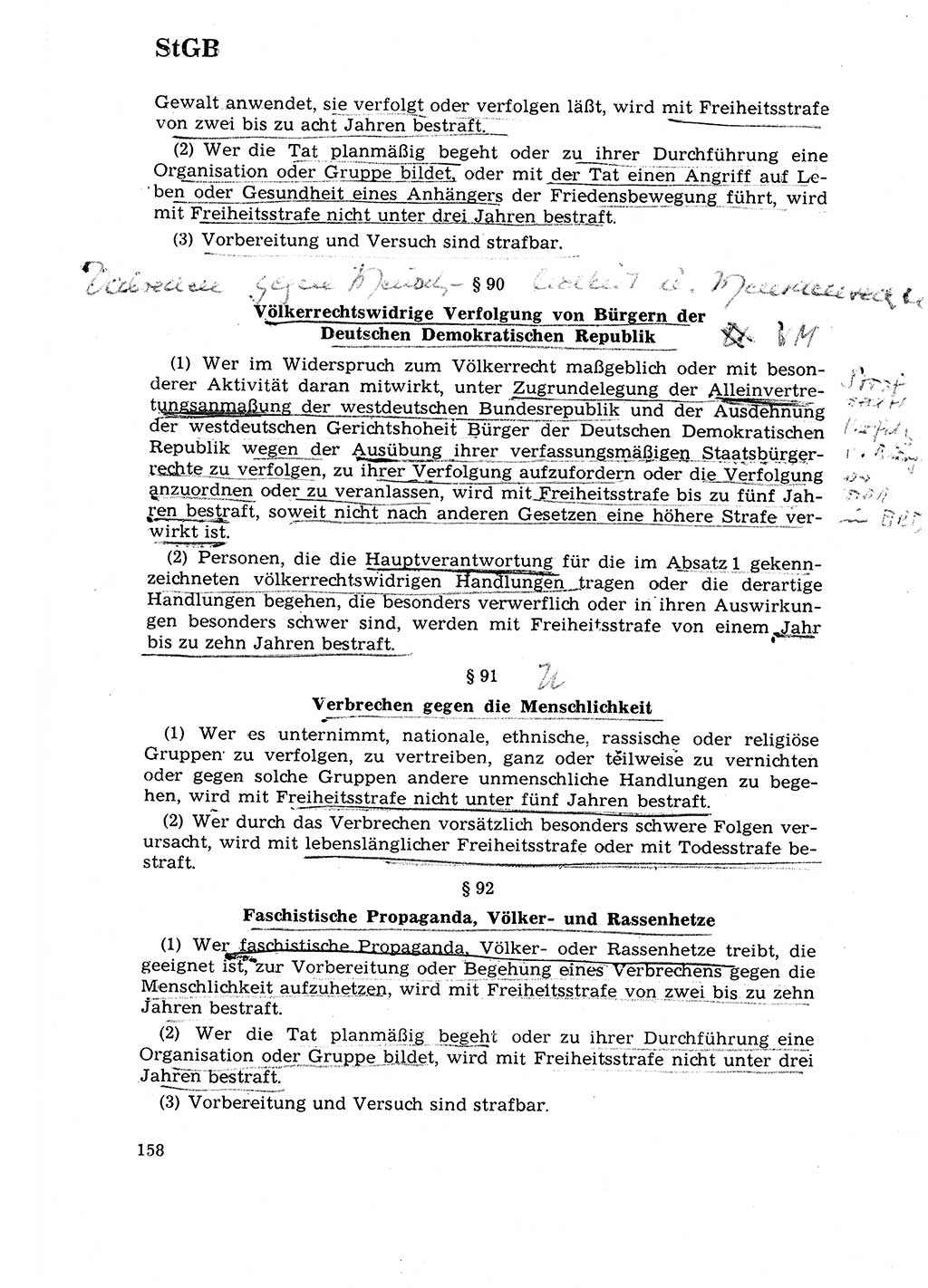 Strafrecht [Deutsche Demokratische Republik (DDR)] 1968, Seite 158 (Strafr. DDR 1968, S. 158)