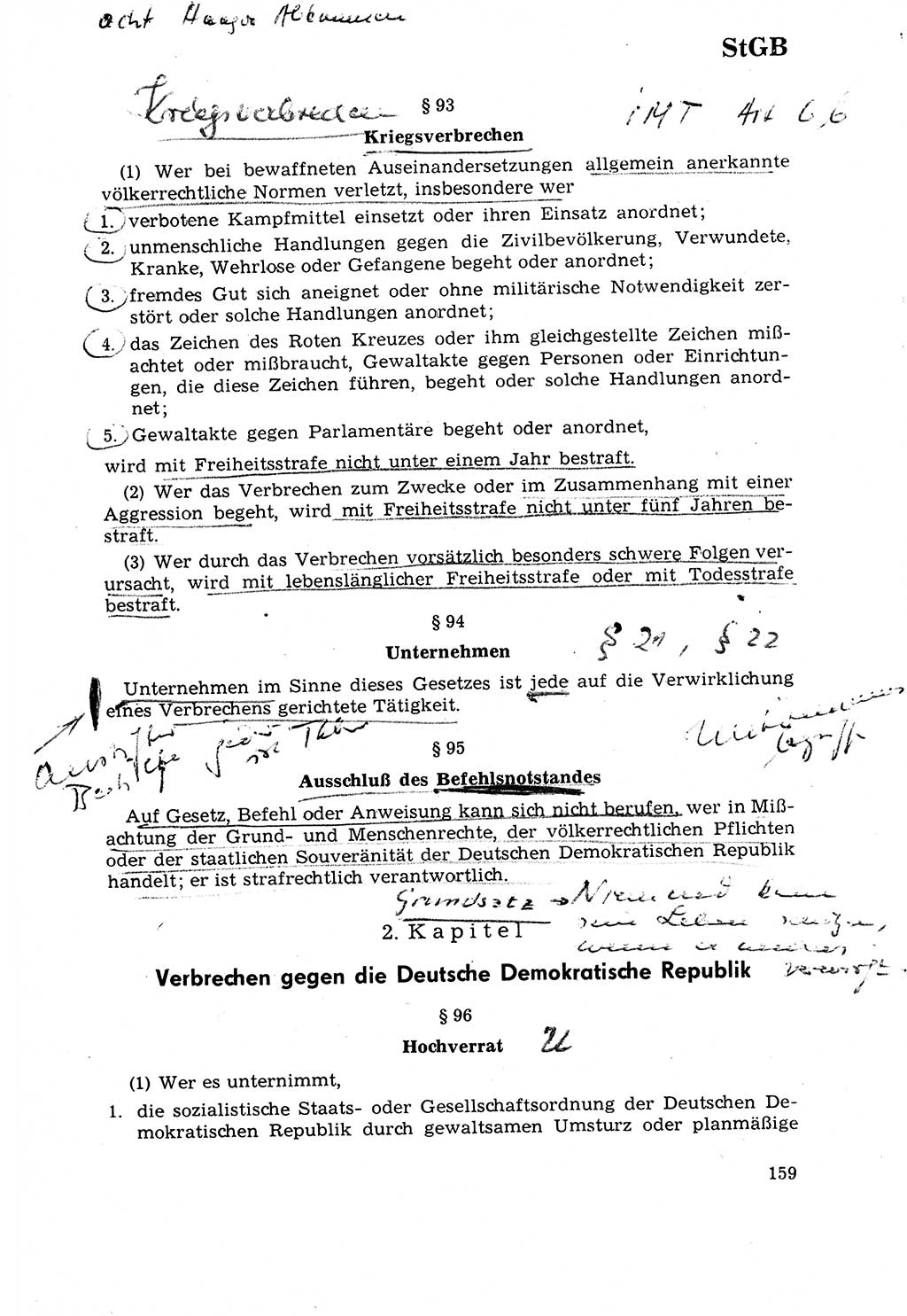 Strafrecht [Deutsche Demokratische Republik (DDR)] 1968, Seite 159 (Strafr. DDR 1968, S. 159)