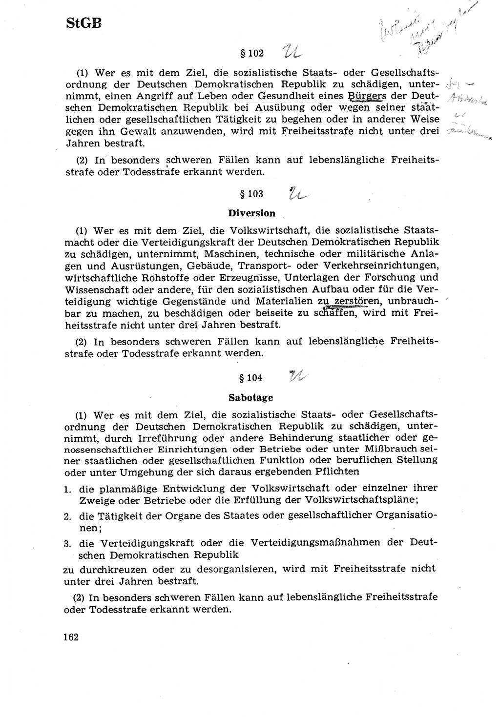 Strafrecht [Deutsche Demokratische Republik (DDR)] 1968, Seite 162 (Strafr. DDR 1968, S. 162)