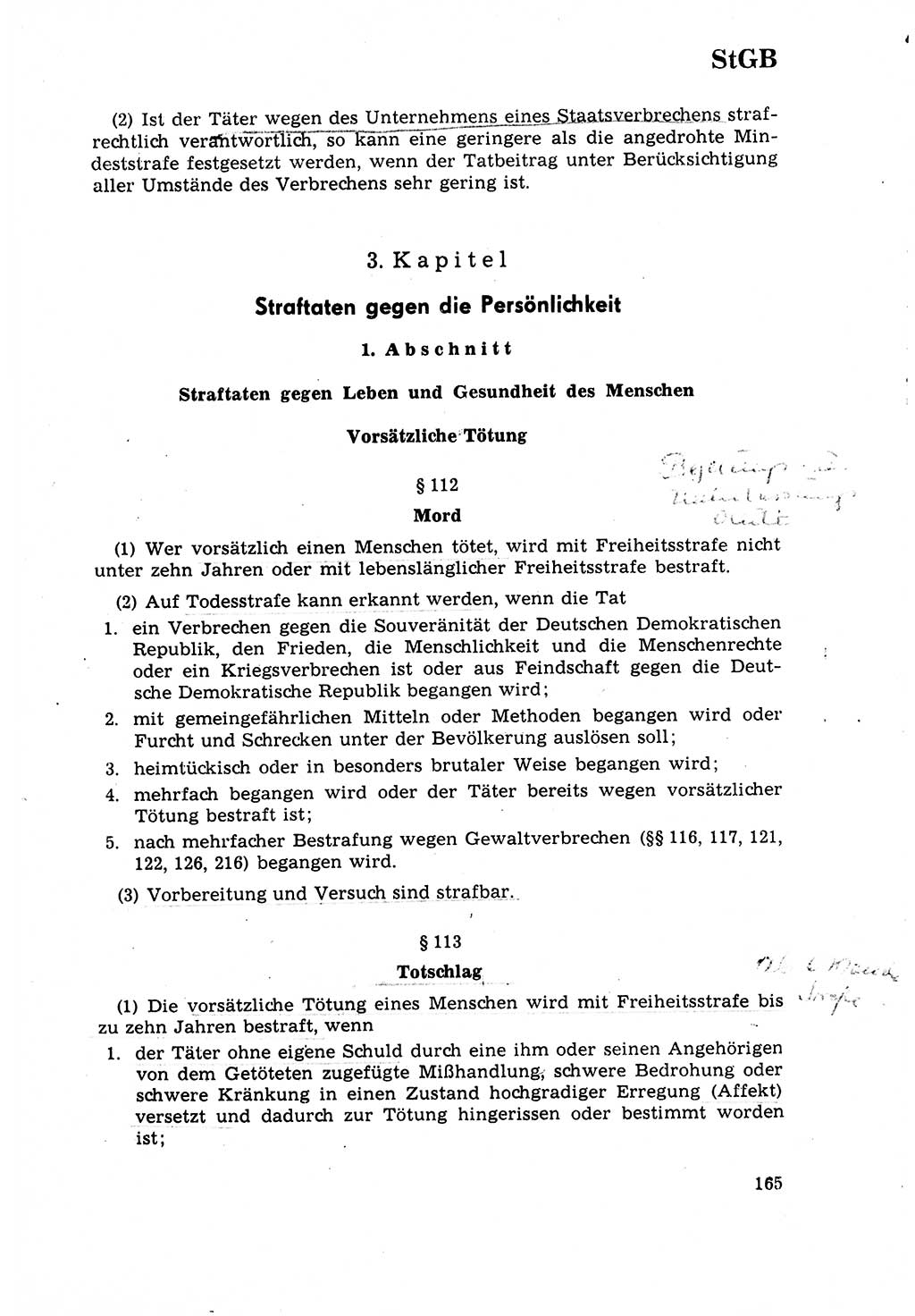 Strafrecht [Deutsche Demokratische Republik (DDR)] 1968, Seite 165 (Strafr. DDR 1968, S. 165)