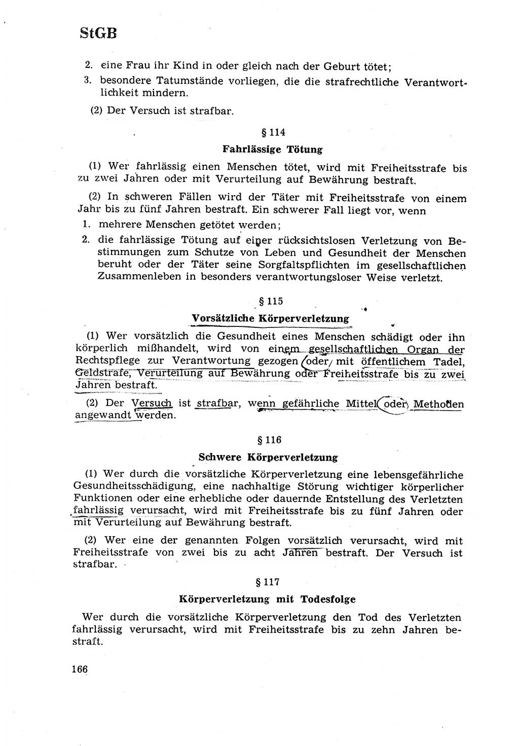 Strafrecht [Deutsche Demokratische Republik (DDR)] 1968, Seite 166 (Strafr. DDR 1968, S. 166)