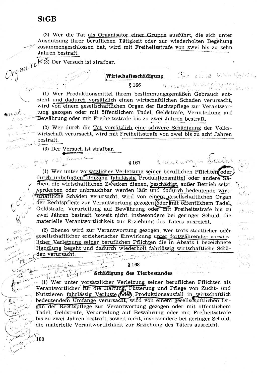 Strafrecht [Deutsche Demokratische Republik (DDR)] 1968, Seite 180 (Strafr. DDR 1968, S. 180)