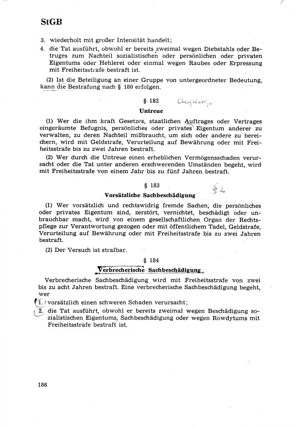 Strafrecht [Deutsche Demokratische Republik (DDR)] 1968, Seite 186 (Strafr. DDR 1968, S. 186)