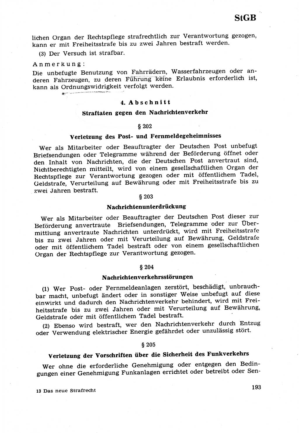 Strafrecht [Deutsche Demokratische Republik (DDR)] 1968, Seite 193 (Strafr. DDR 1968, S. 193)