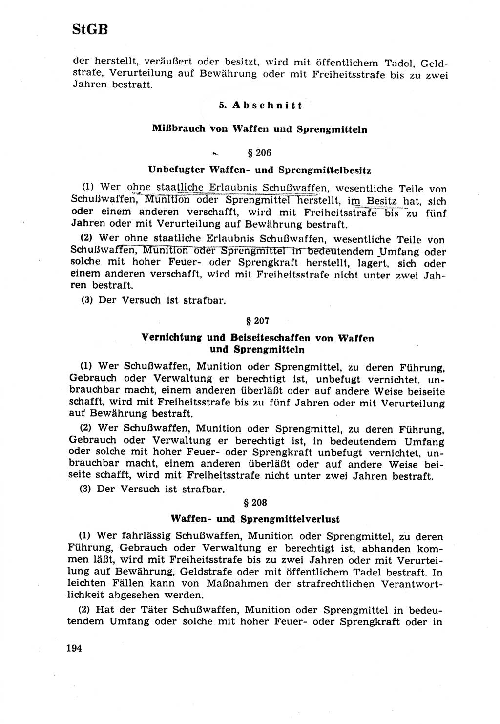 Strafrecht [Deutsche Demokratische Republik (DDR)] 1968, Seite 194 (Strafr. DDR 1968, S. 194)