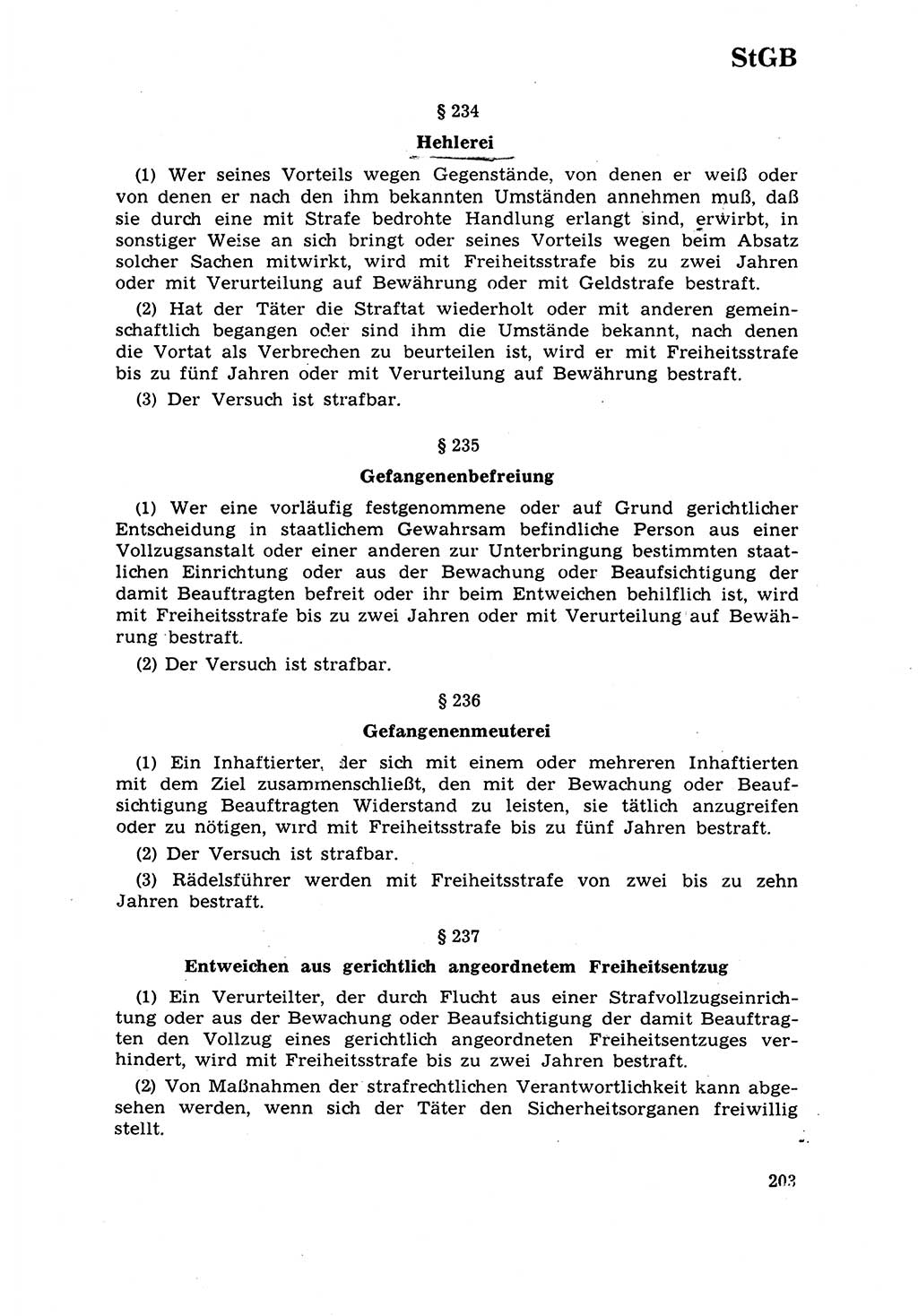 Strafrecht [Deutsche Demokratische Republik (DDR)] 1968, Seite 203 (Strafr. DDR 1968, S. 203)