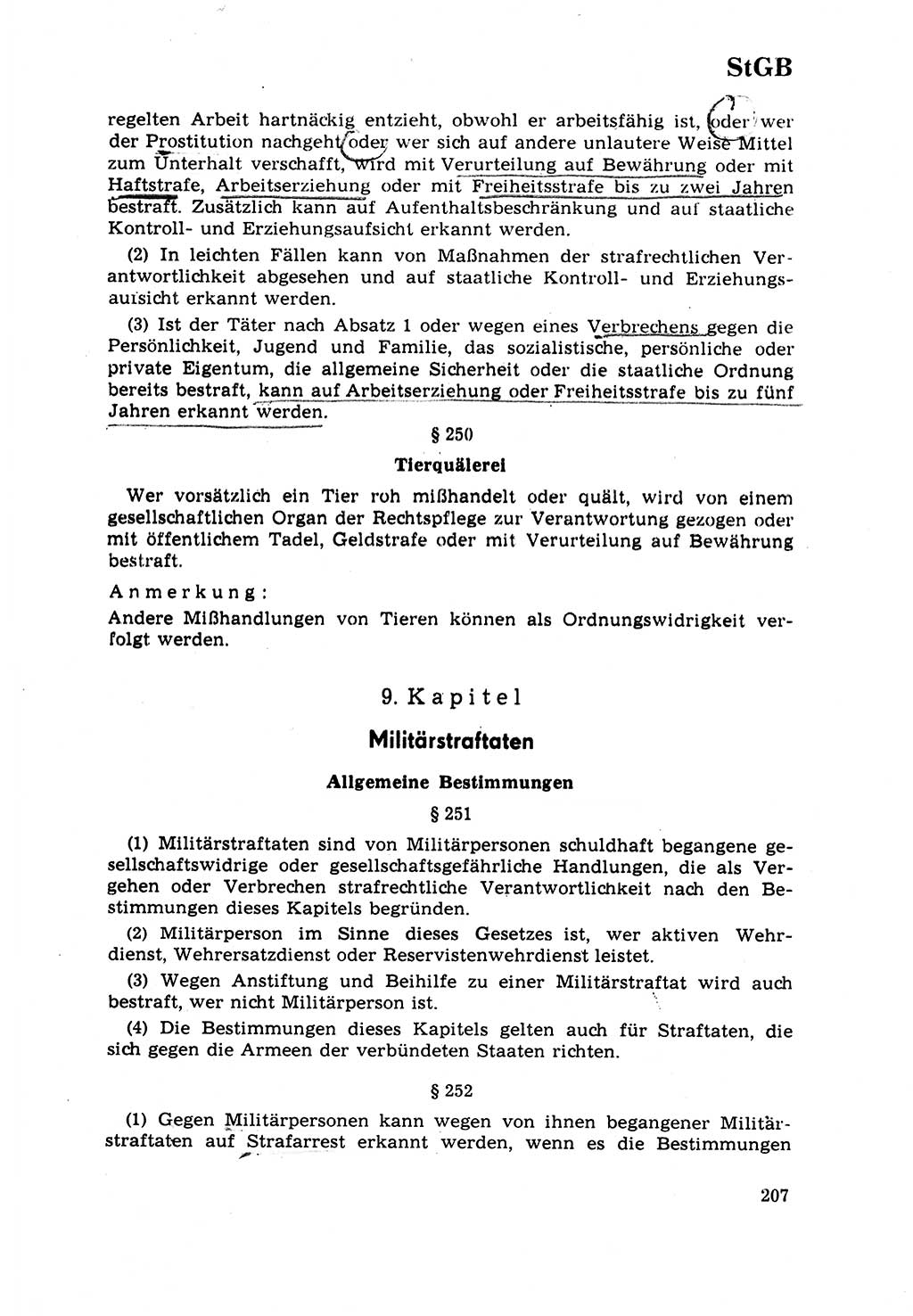 Strafrecht [Deutsche Demokratische Republik (DDR)] 1968, Seite 207 (Strafr. DDR 1968, S. 207)