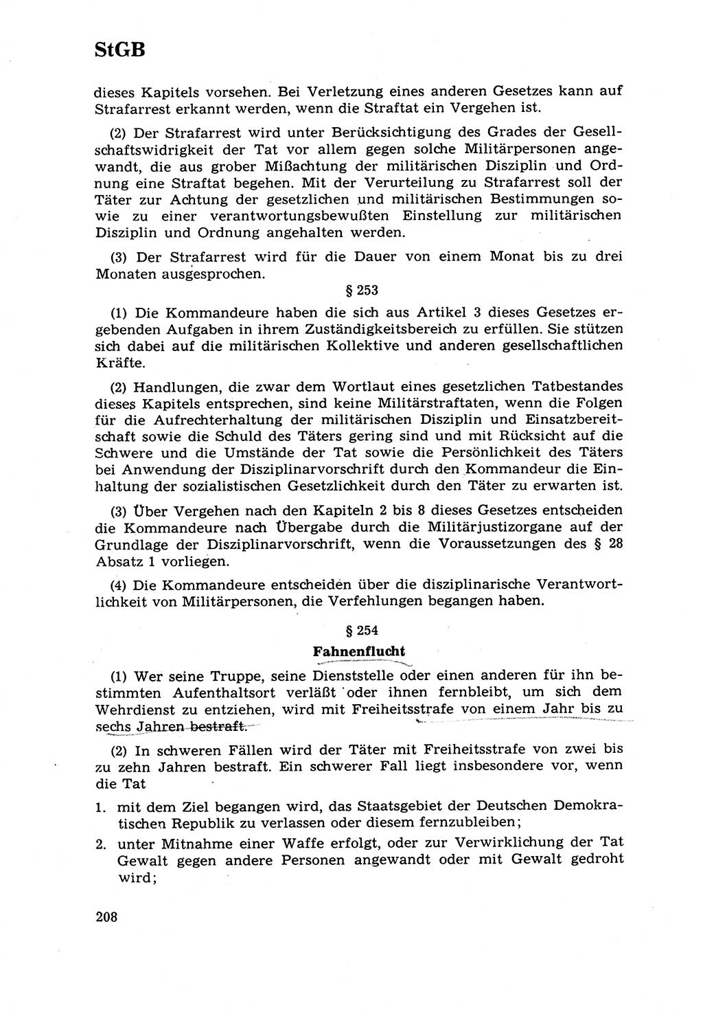 Strafrecht [Deutsche Demokratische Republik (DDR)] 1968, Seite 208 (Strafr. DDR 1968, S. 208)