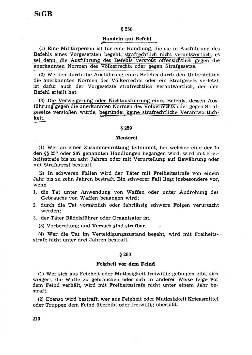 Strafrecht [Deutsche Demokratische Republik (DDR)] 1968, Seite 210 (Strafr. DDR 1968, S. 210)