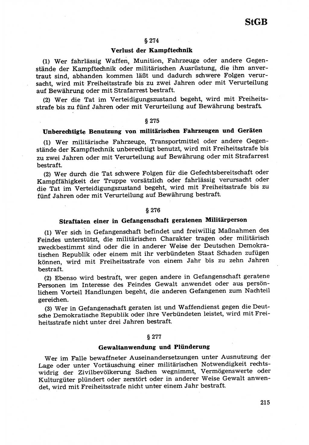 Strafrecht [Deutsche Demokratische Republik (DDR)] 1968, Seite 215 (Strafr. DDR 1968, S. 215)