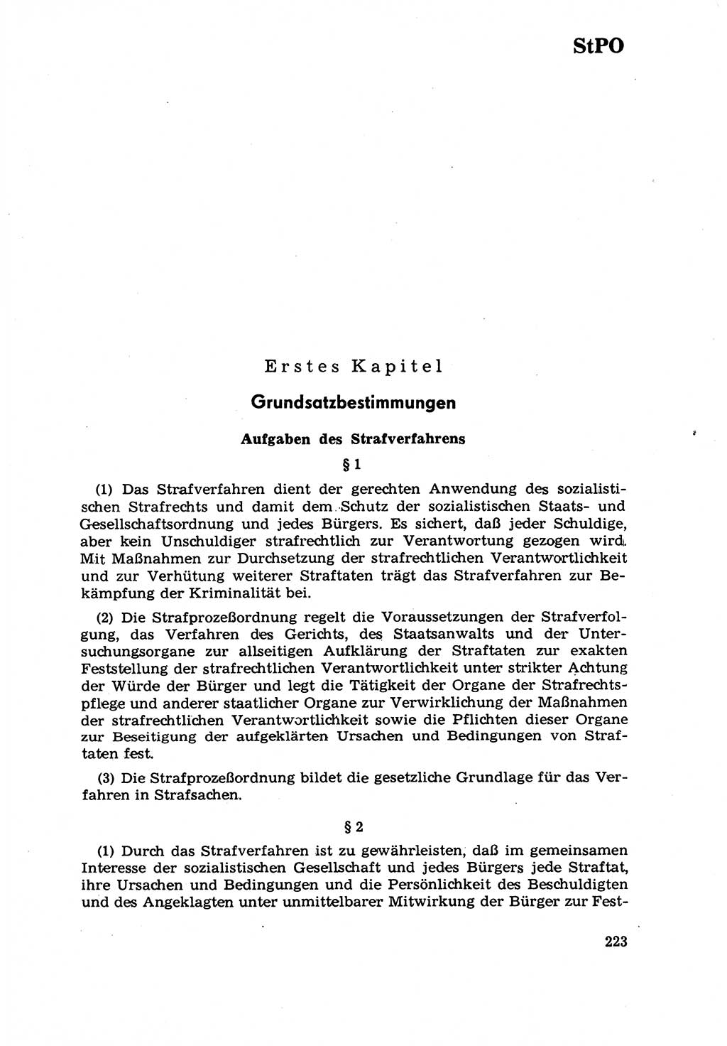 Strafrecht [Deutsche Demokratische Republik (DDR)] 1968, Seite 223 (Strafr. DDR 1968, S. 223)