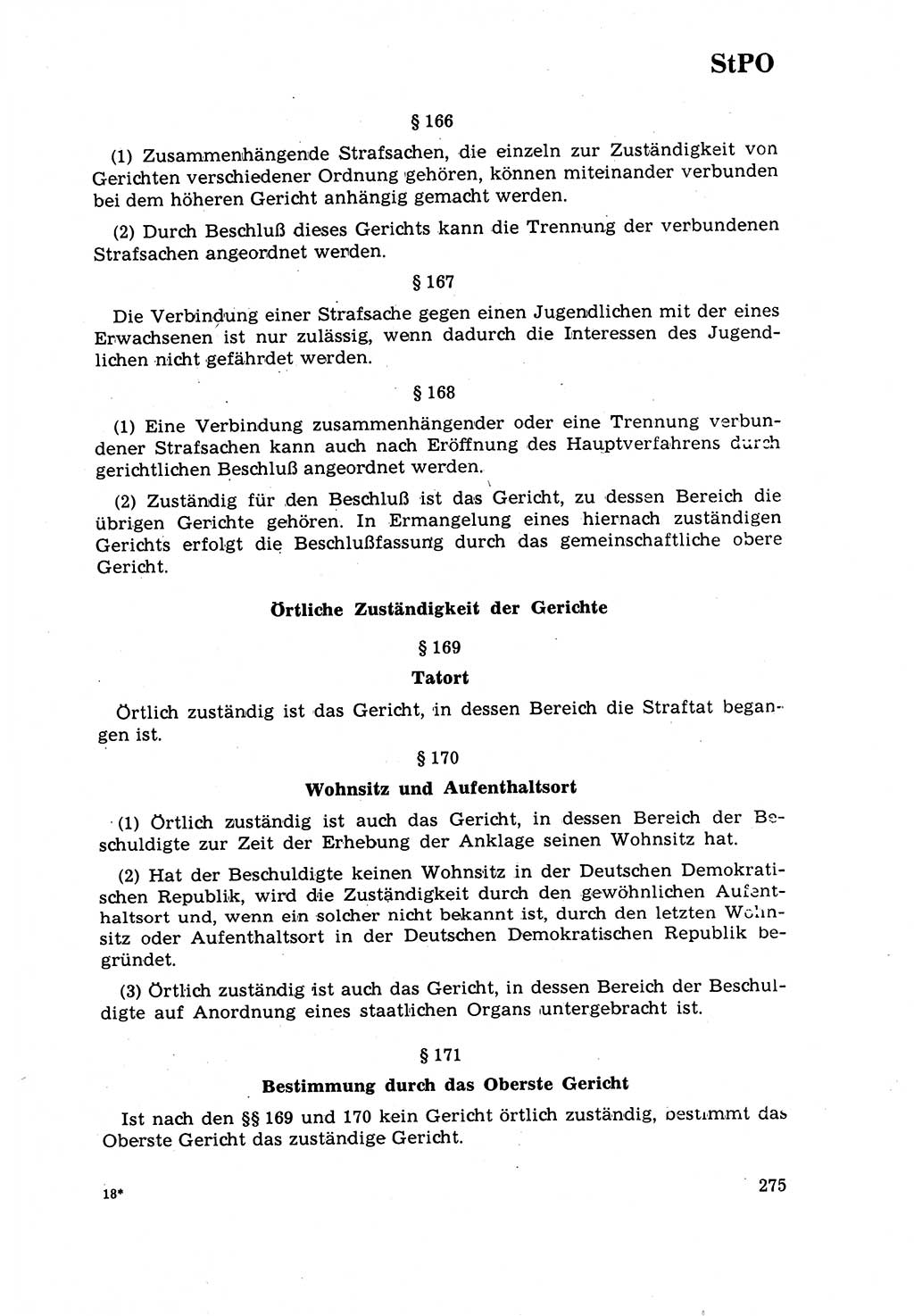 Strafrecht [Deutsche Demokratische Republik (DDR)] 1968, Seite 275 (Strafr. DDR 1968, S. 275)