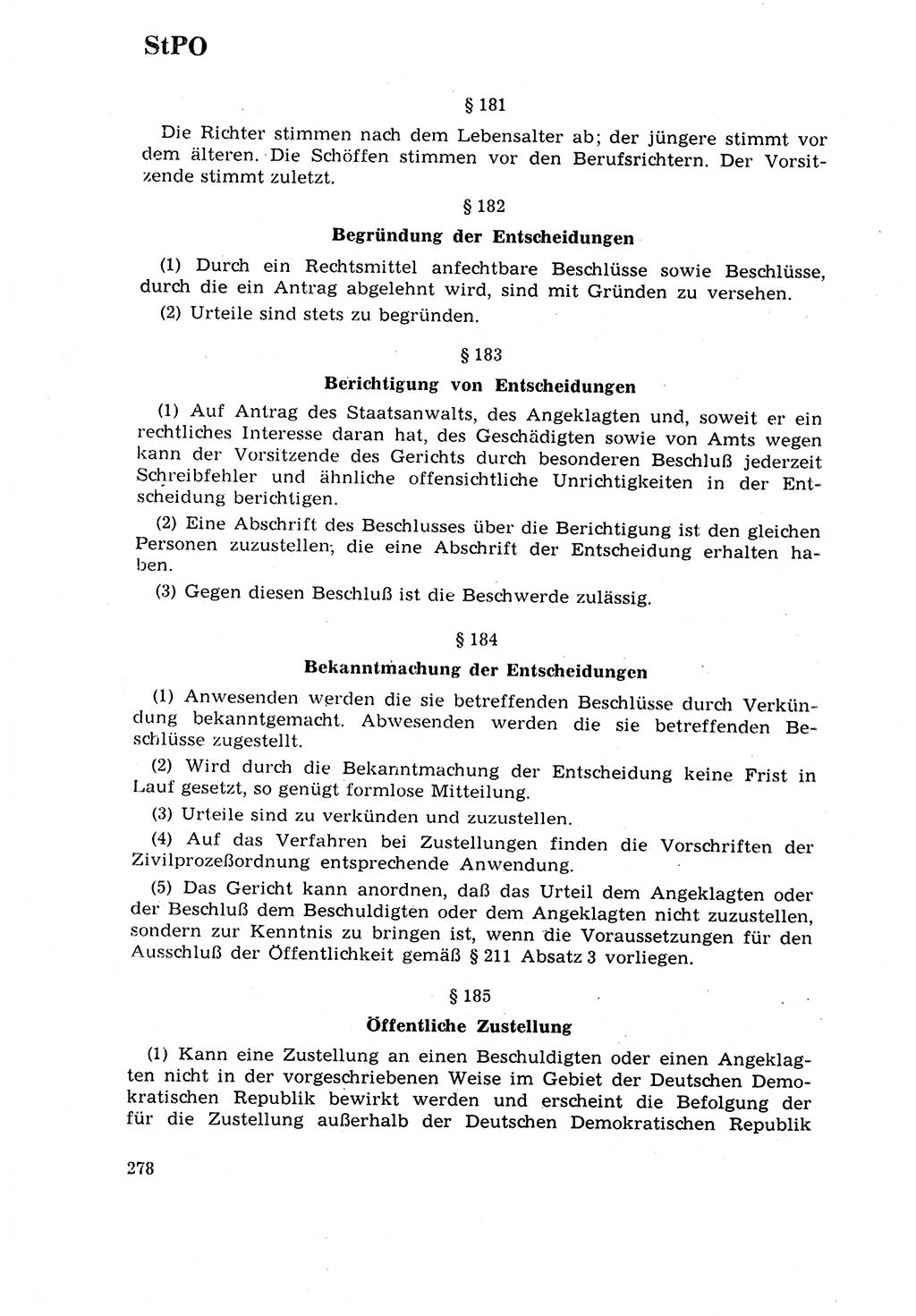 Strafrecht [Deutsche Demokratische Republik (DDR)] 1968, Seite 278 (Strafr. DDR 1968, S. 278)